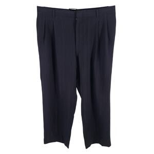 Tailors Row Finery 100% Worsted Wool Vintage men's trousers black pin stripes